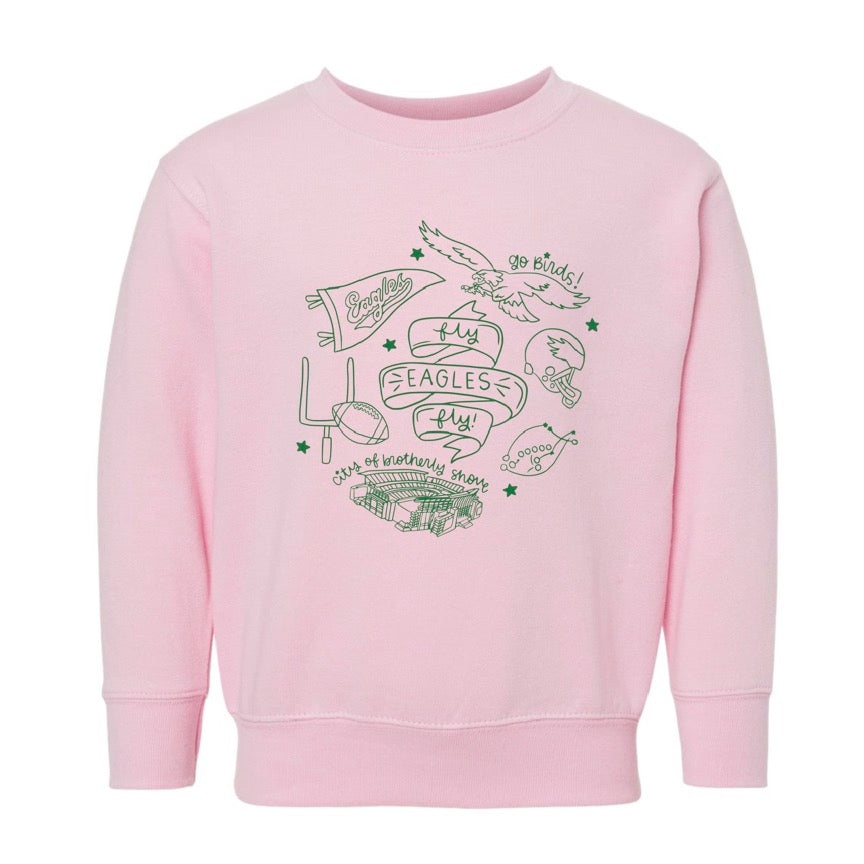 Brotherly Shove Kid's Crewneck (Light Pink)