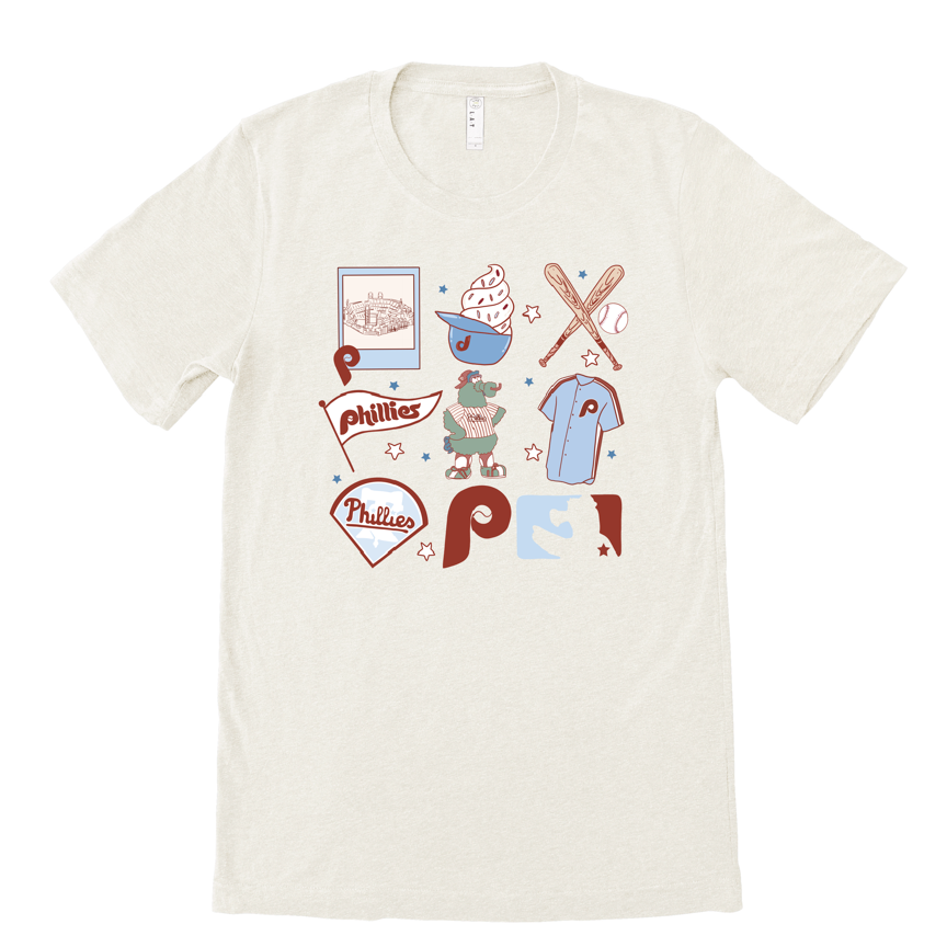 Retro Baseball Heather Cream (Unisex Tee)