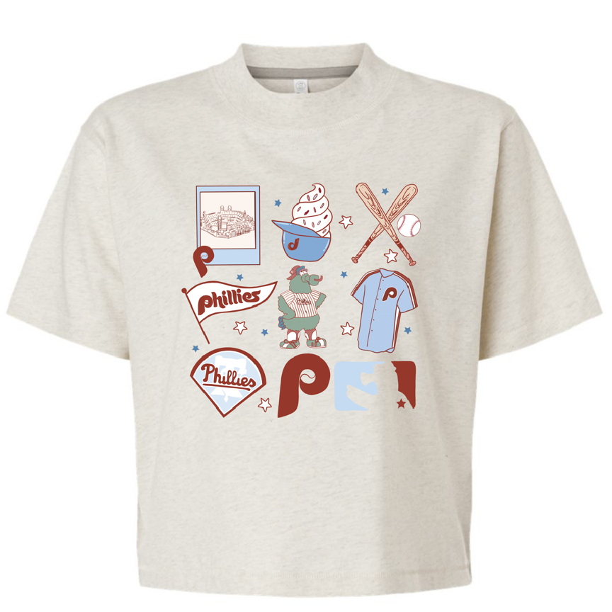 Retro Baseball Women's Fit Boxy Crop