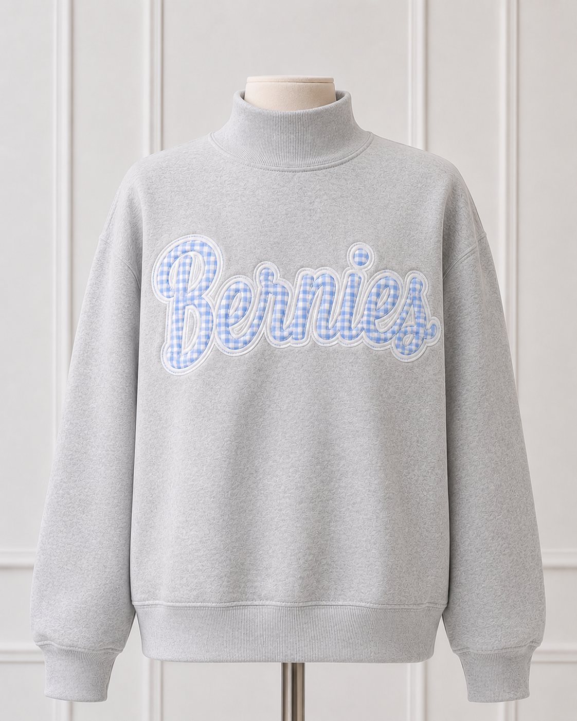 Bernie's Gray Varsity Embroidered Women’s Mockneck (Preorder)