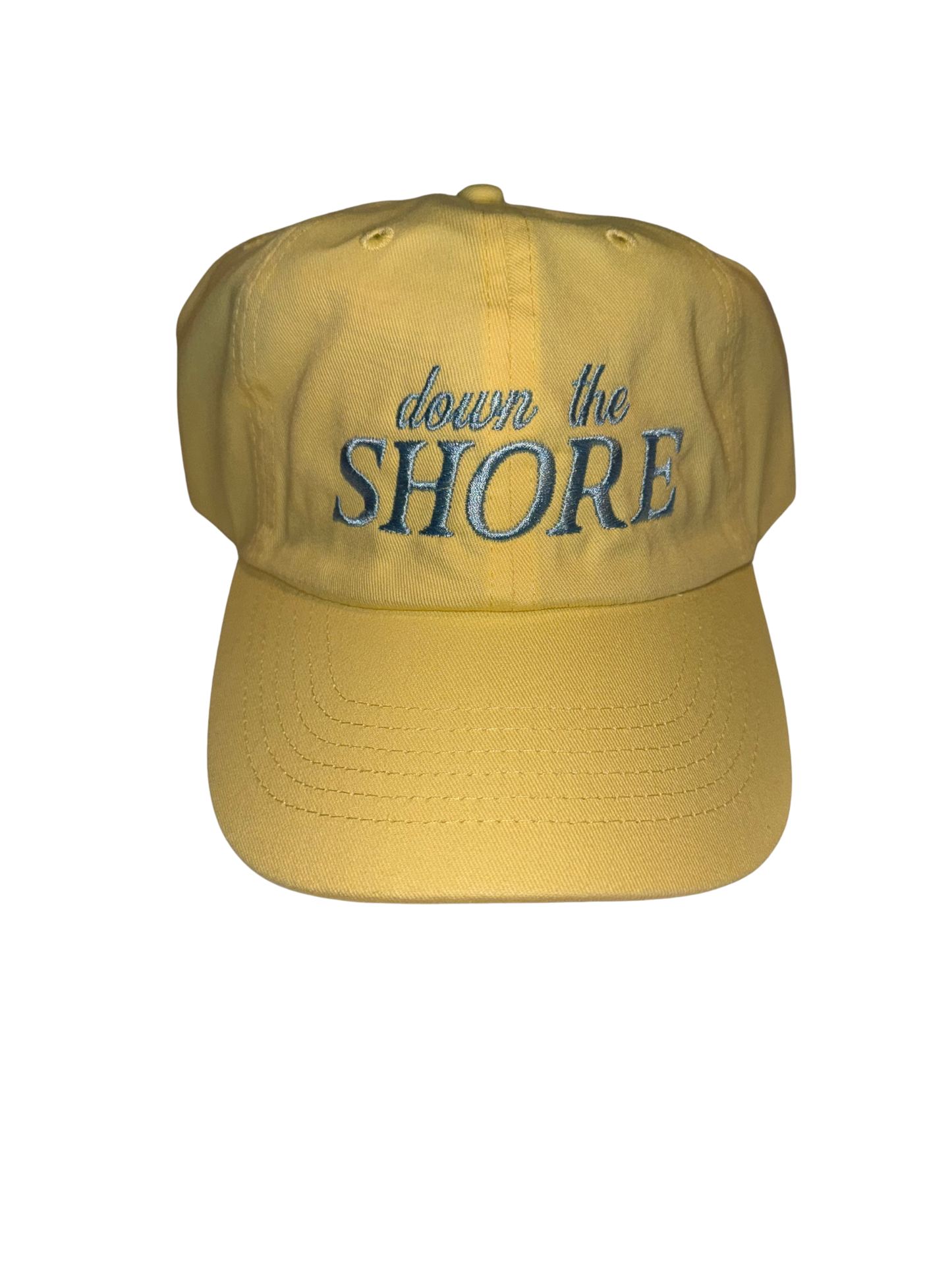Down the Shore (Yellow | Blue Lettering) Baseball Hat