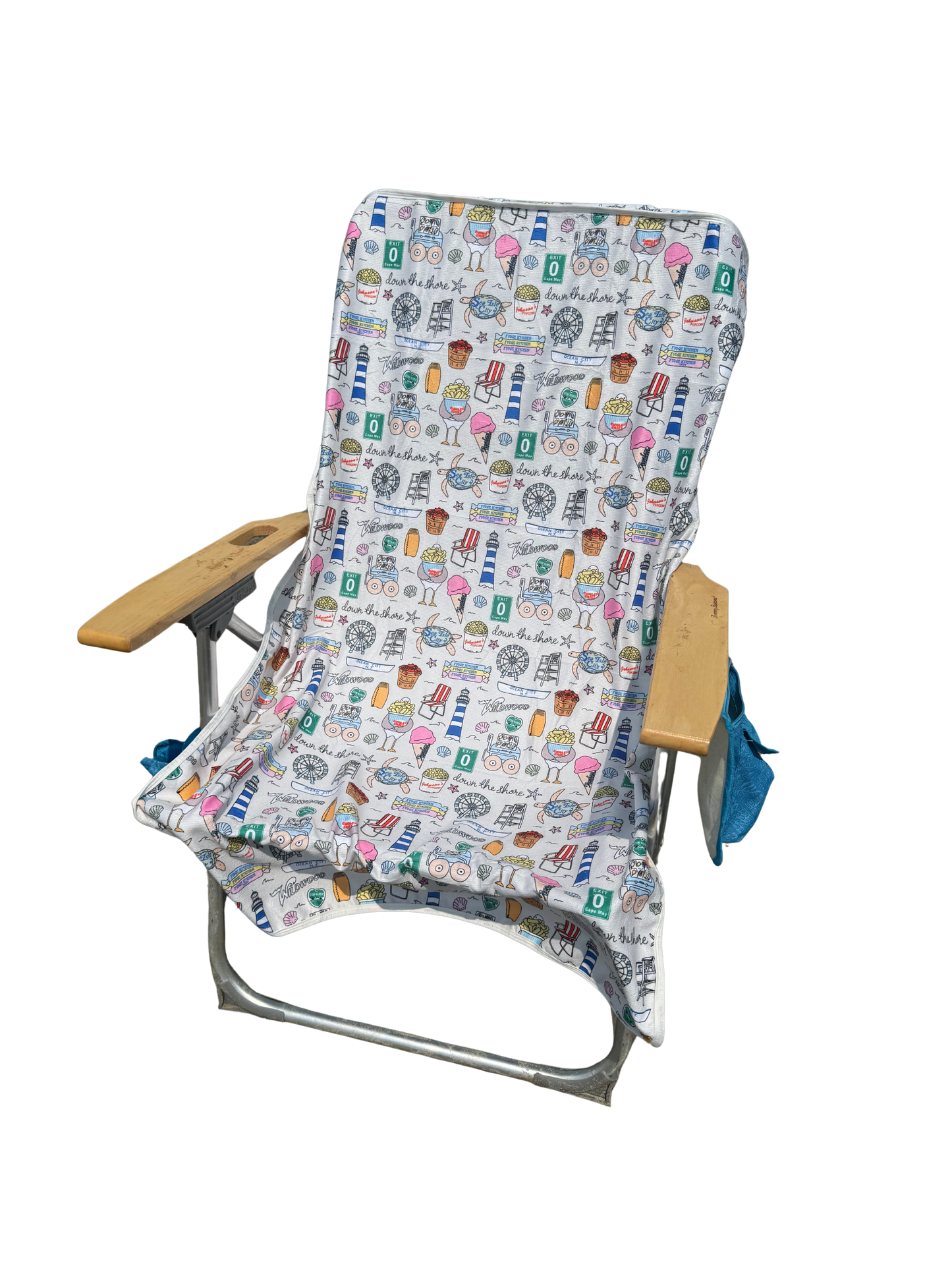 Beach Chair Towel Cover - Down the Shore