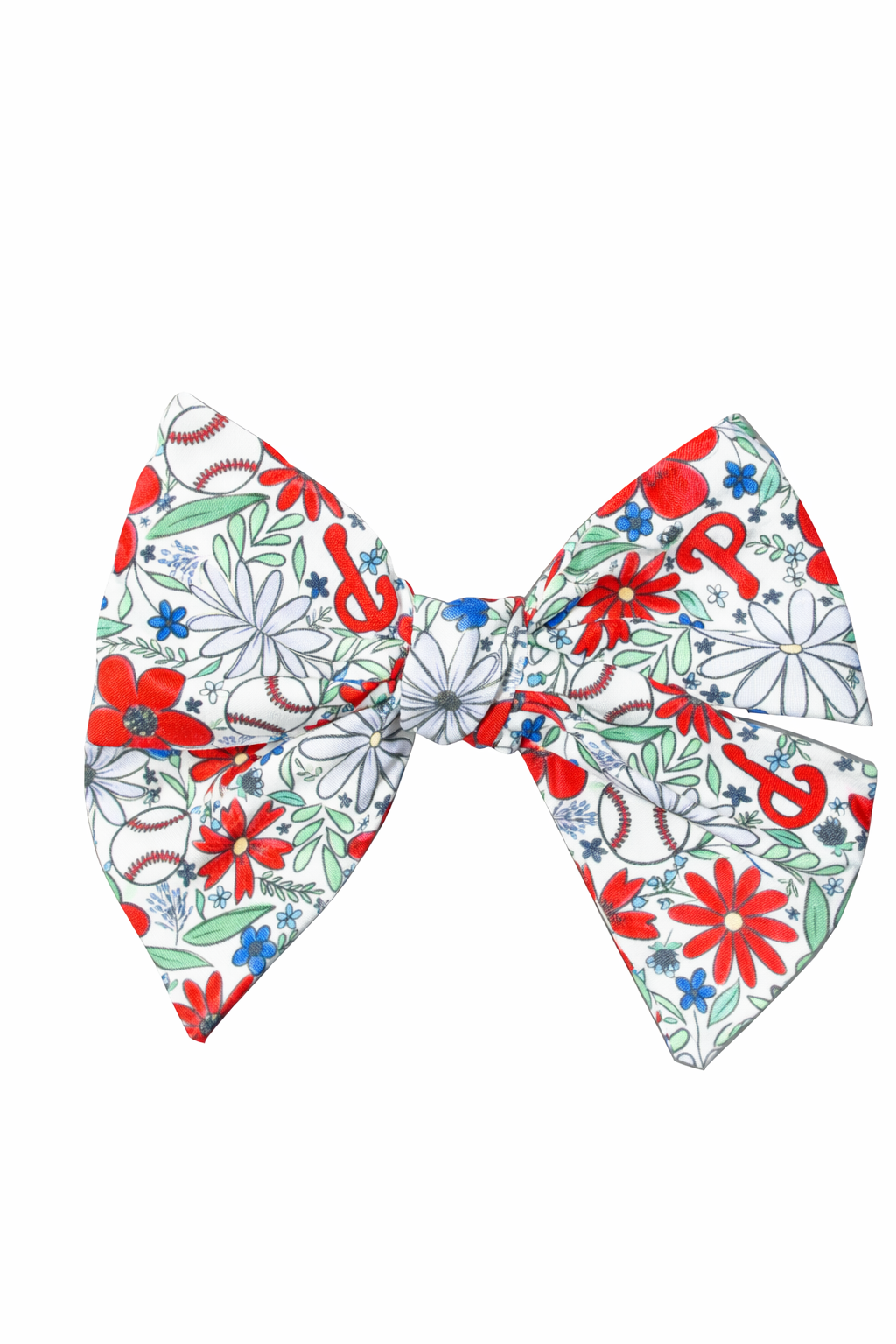 Floral Baseball Hair Bow