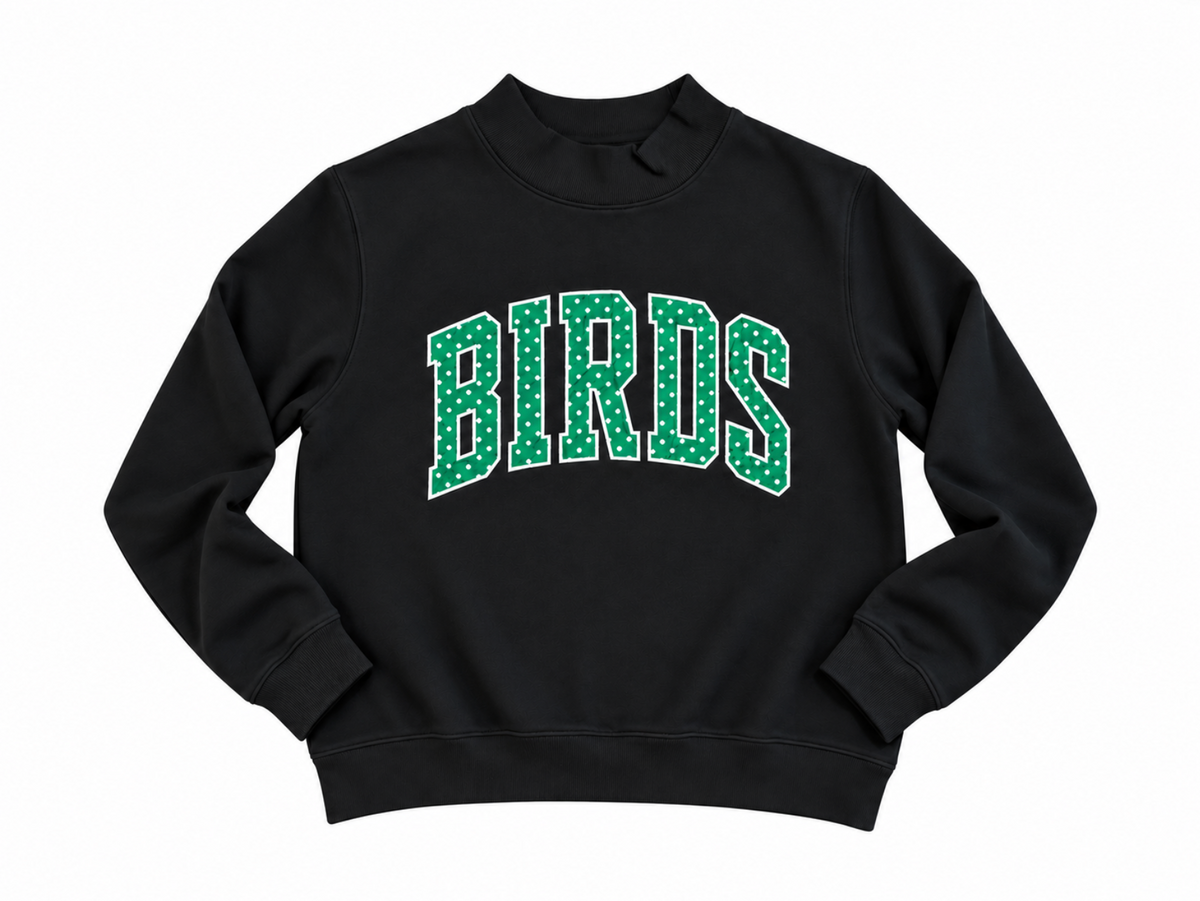 Polka Dot Birds Mockneck