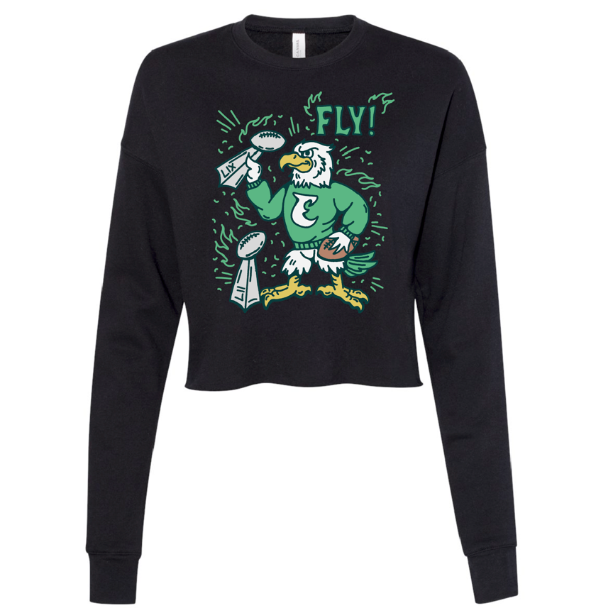 FLY (Women's Crop Crewneck Sweatshirt)