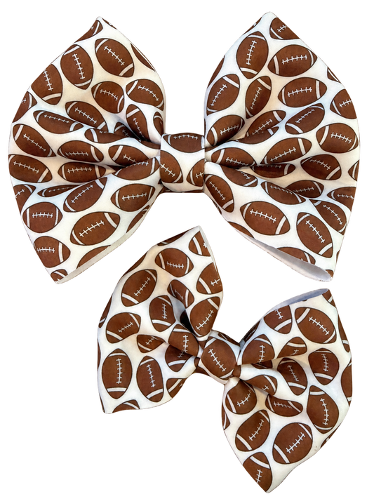 Football Puff Hair Bow