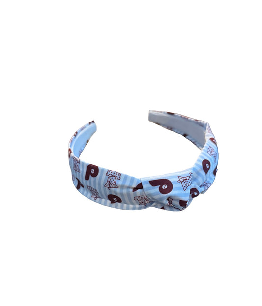 Baseball Retro Stripe Knotted Hard Headband