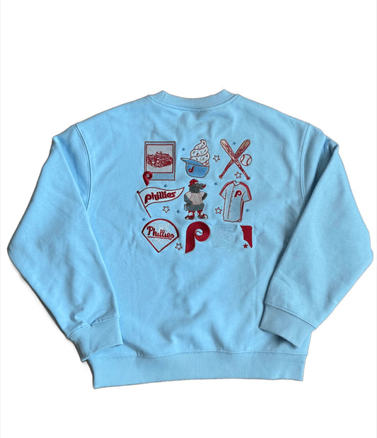 Embroidered Retro Baseball (Unisex Crewneck Sweatshirt)