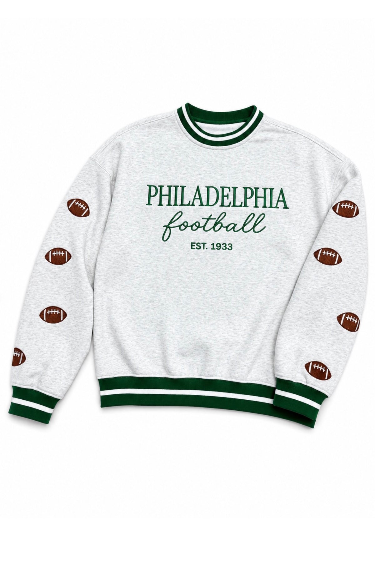 Embroidered Football (Women's Fit Sweatshirt)