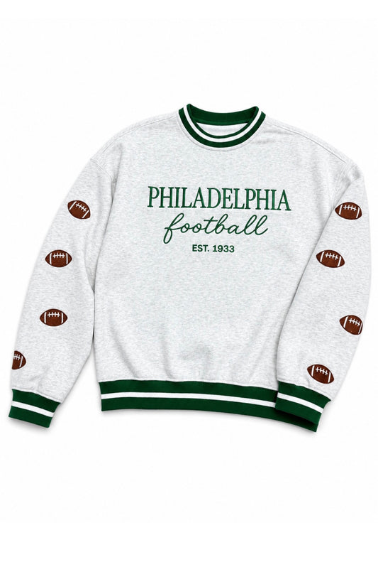 Embroidered Football (Women's Fit Sweatshirt)