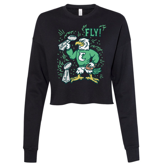 FLY (Women's Crop Crewneck Sweatshirt)