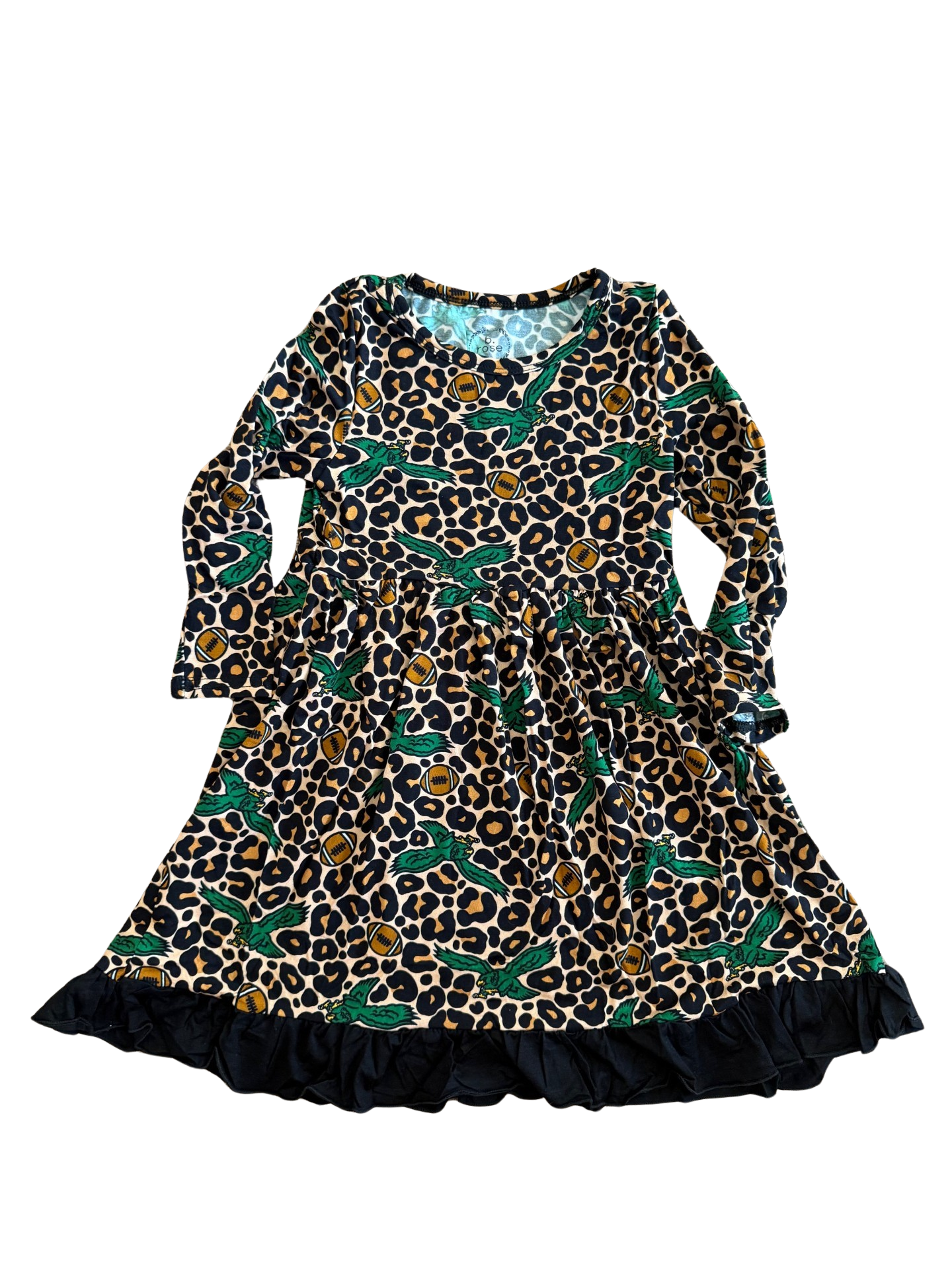 Leopard Football Long Sleeve Dress