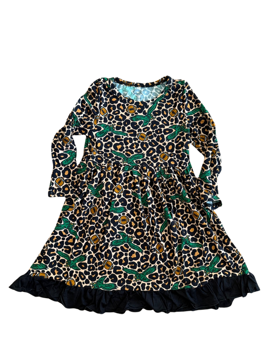 Leopard Football Long Sleeve Dress