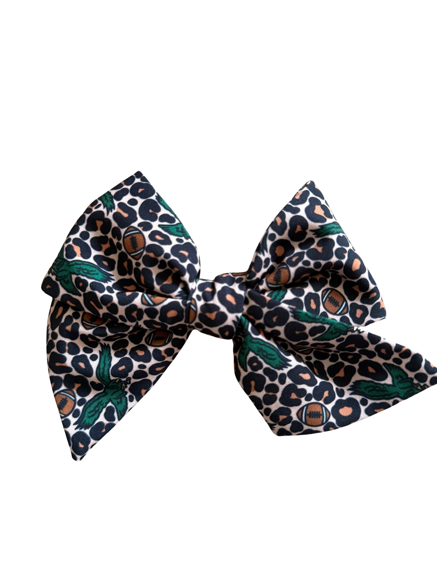 Leopard Football Hair Bow