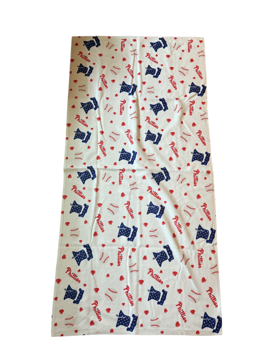Watercolor Baseball Beach Towel