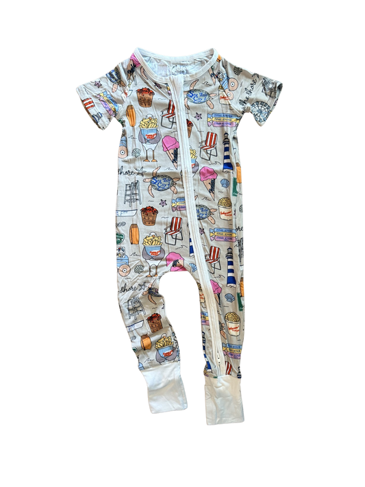 Down the Shore Short Sleeve Zippy