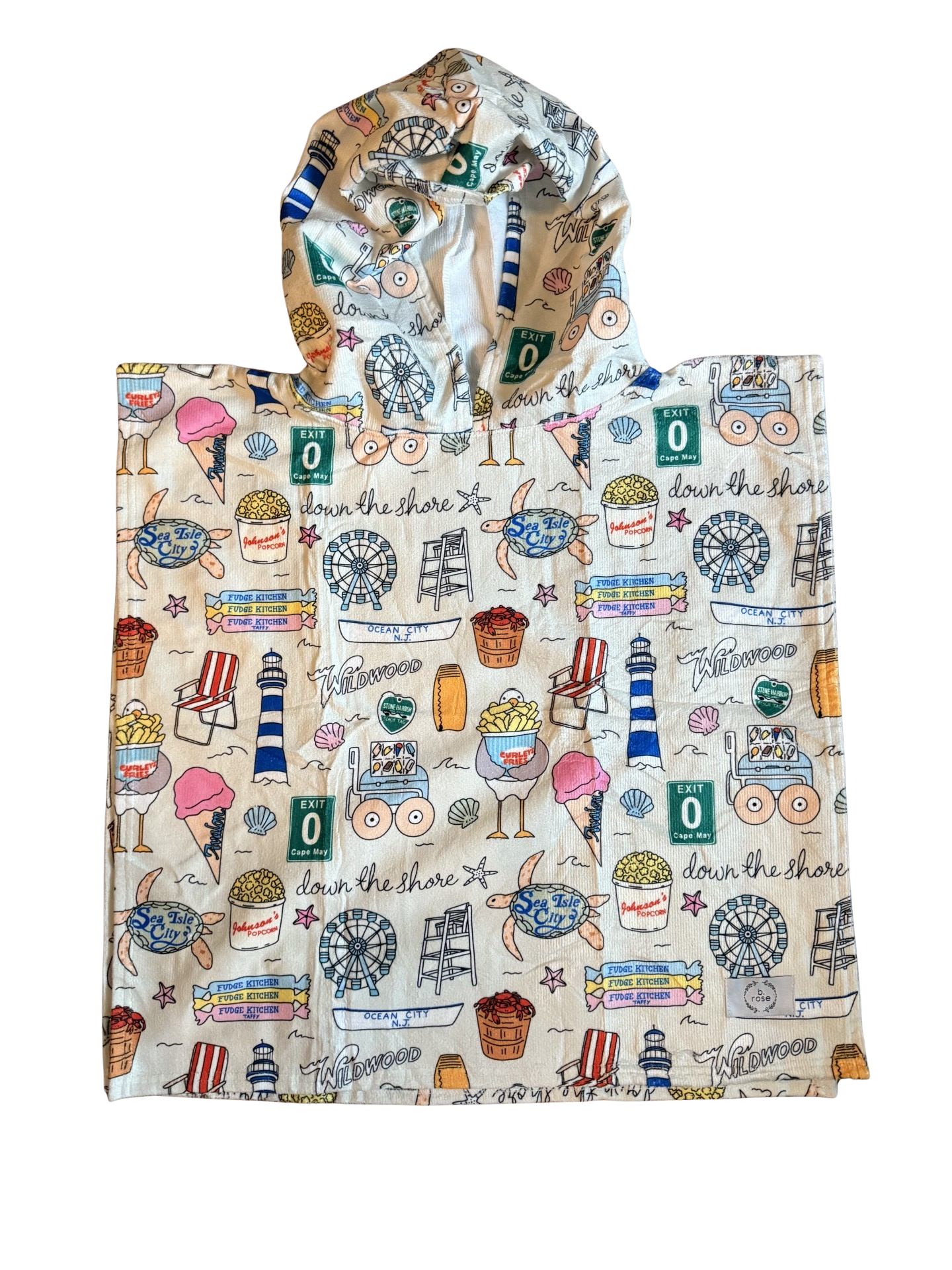 Down the Shore Hooded Poncho Towel
