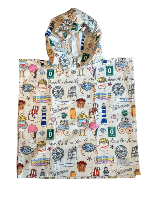Down the Shore Hooded Poncho Towel